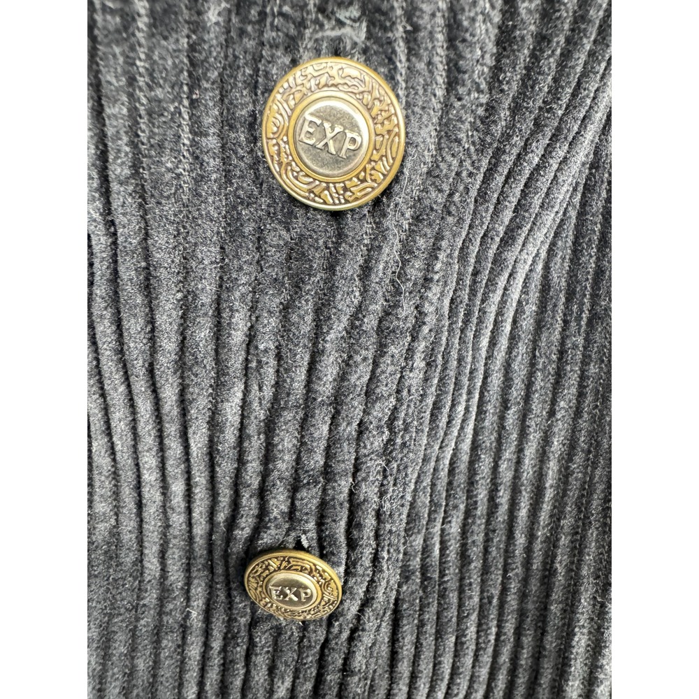 Vintage 90s EXP Jeans by Express Black‎ Corduroy Button Grunge Dark Academia L - Picture 4 of 6